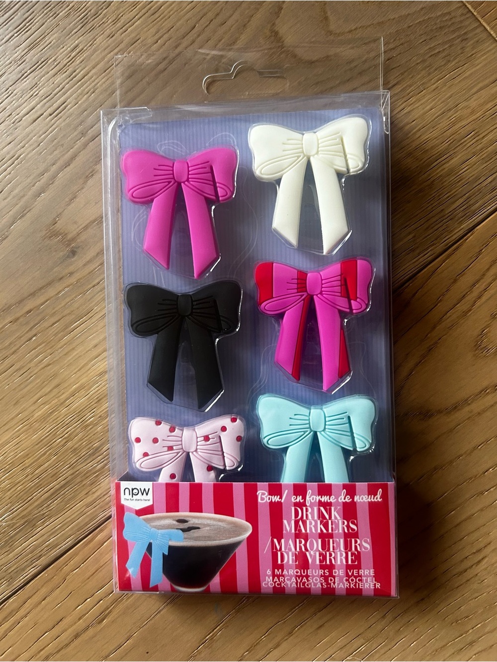 Bow Drink Markers Assorted Colors - Pack of 6